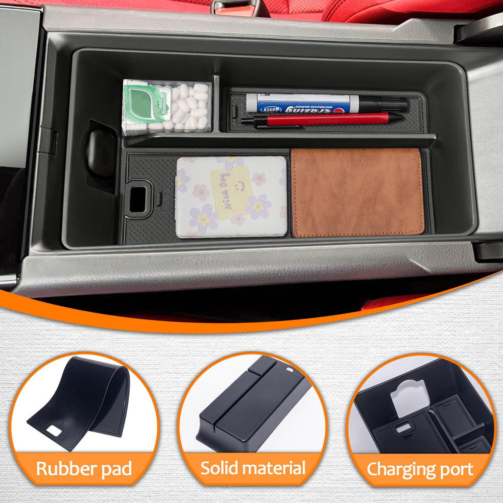 TOPINSTALL lifestyle shot in Camry dashboard highlighting organized storage benefit