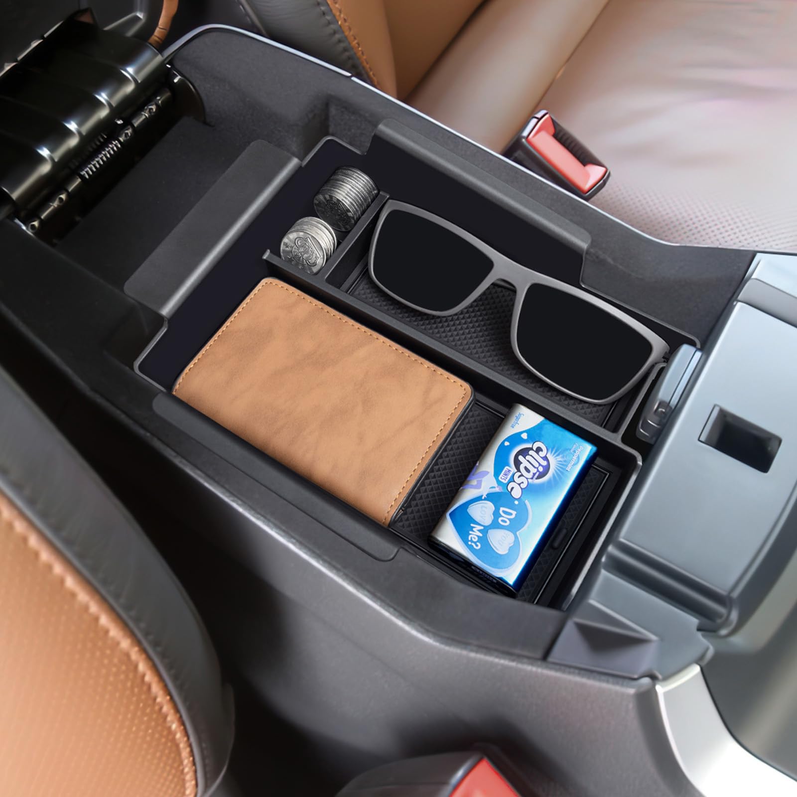 TOPINSTALL front view showing organizer fit and added storage benefit