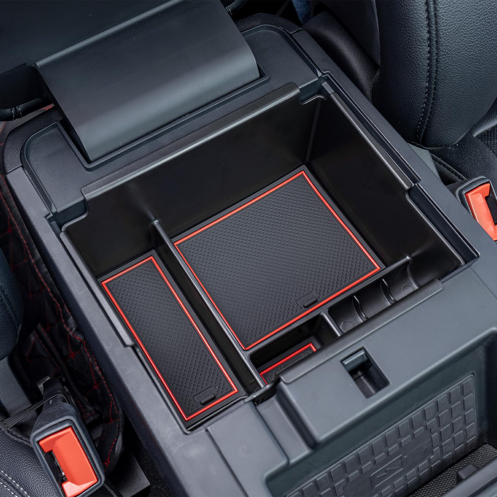TOPINSTALL view with console lid open showing no interference and full clearance