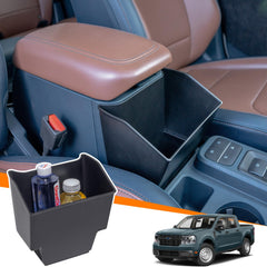 TOPINSTALL front view of console insert showing extra capacity and neat organization
