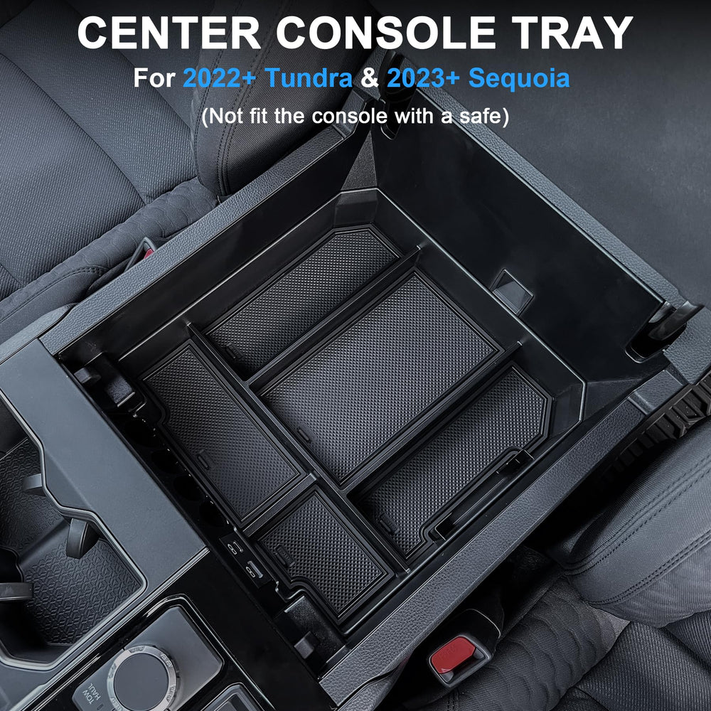 TOPINSTALL organizer installed in Tundra console for quick access