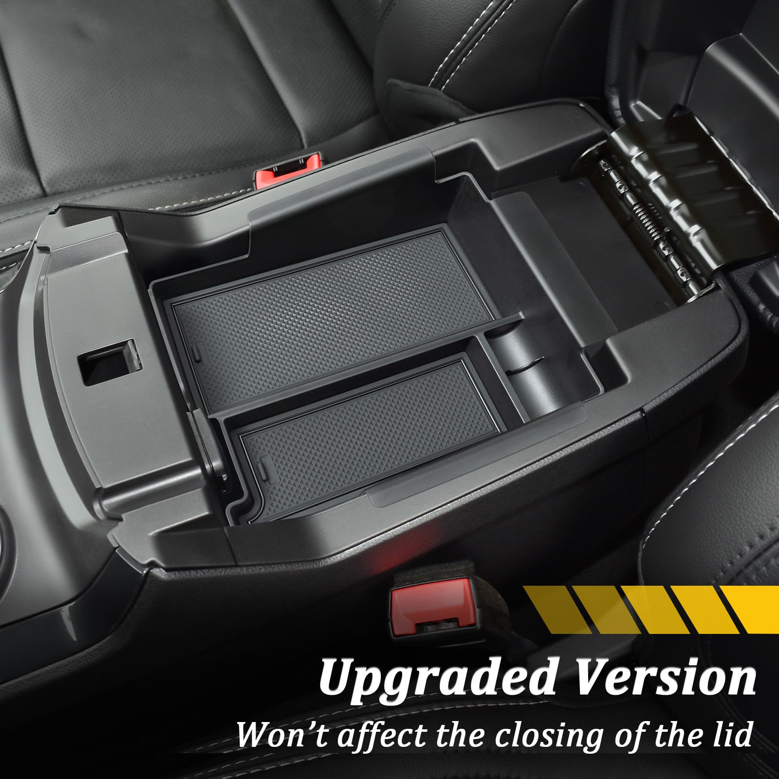 TOPINSTALL side profile illustrating armrest compatibility and clearance