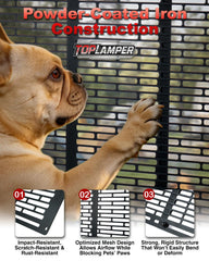 Toplamper close-up of powder-coated mesh texture highlighting durable scratch resistance
