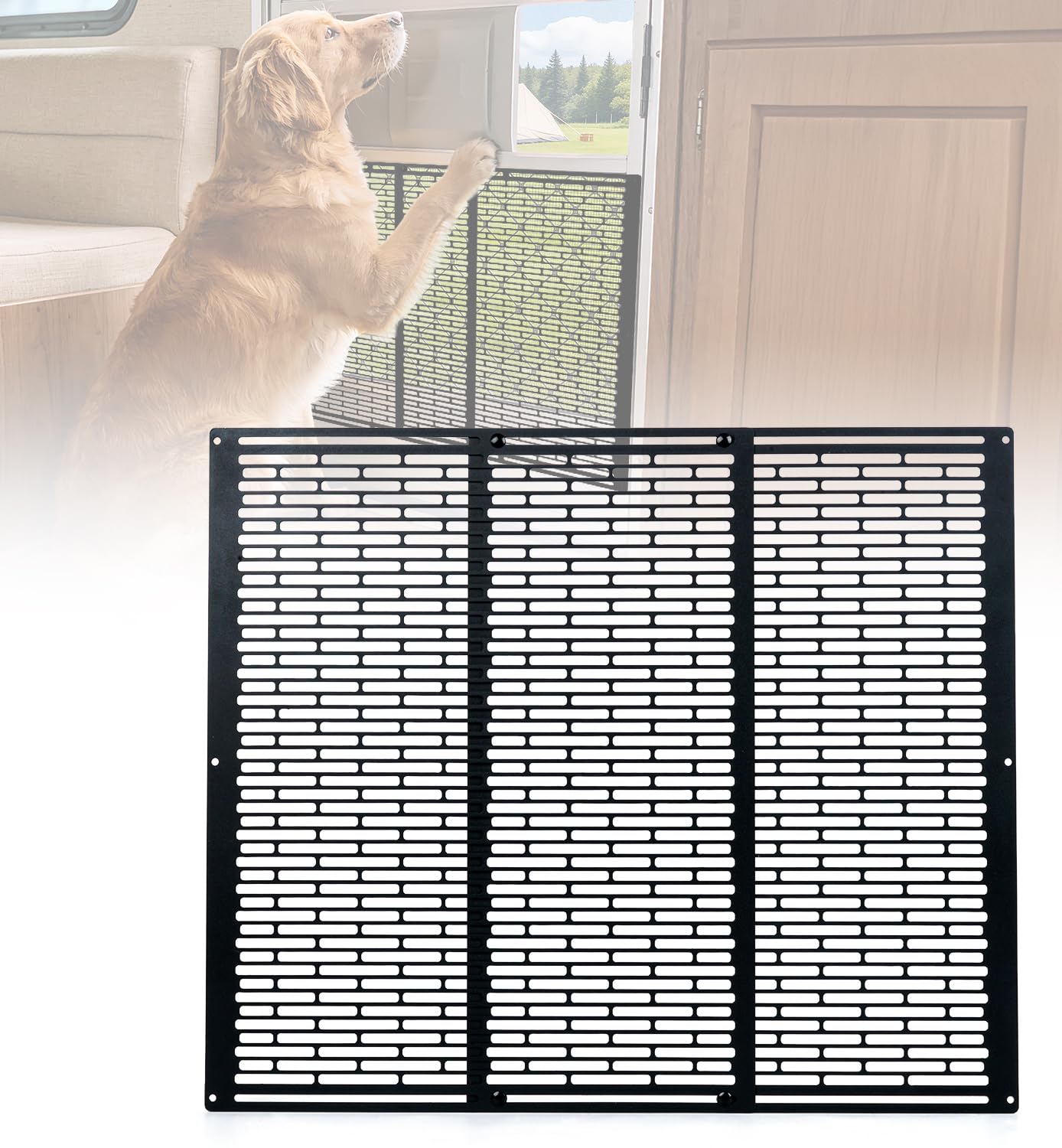 Toplamper front view of metal protector showing full panel and protective fit benefit