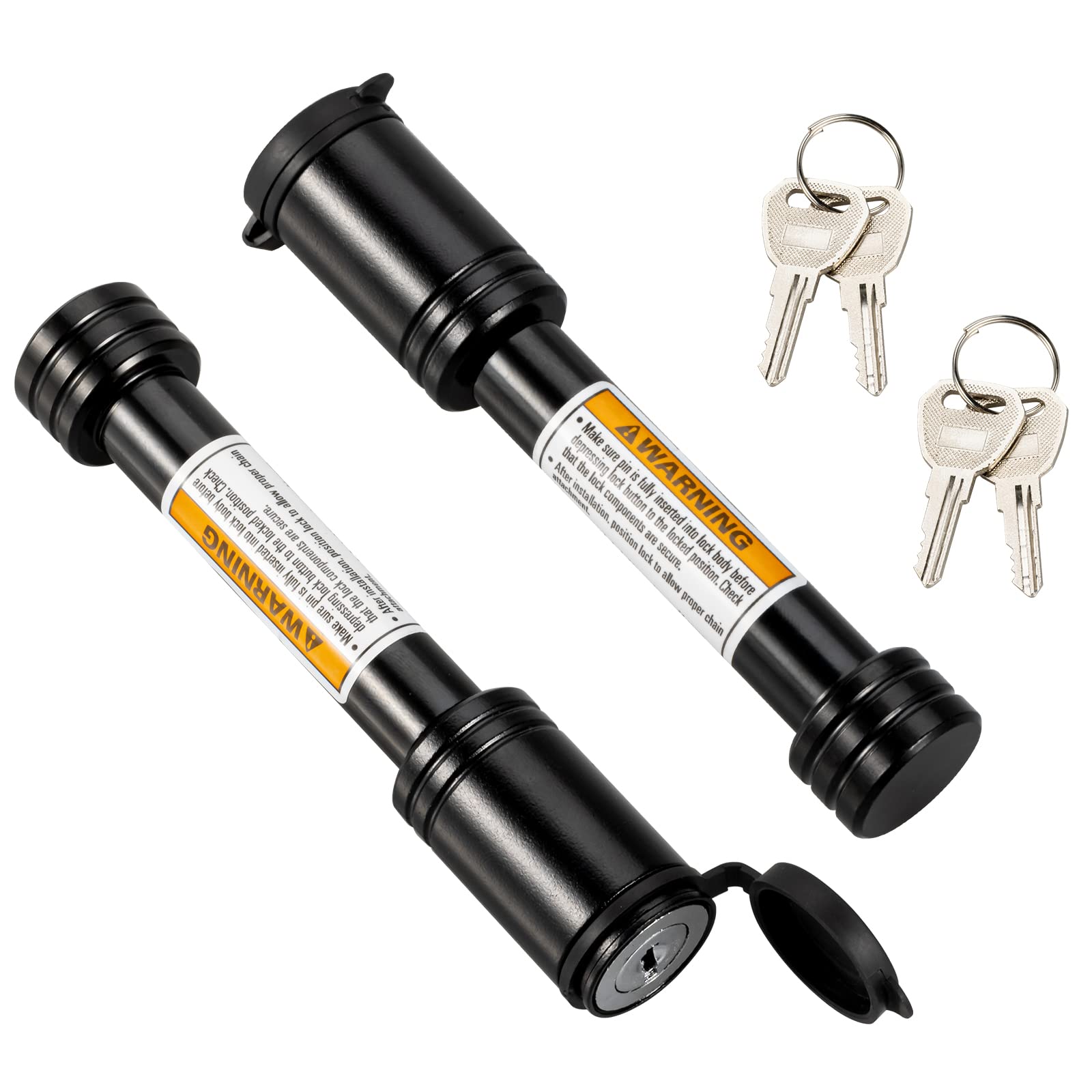 TOPSHINE front view showing lock secured in 2 inch receiver for theft protection