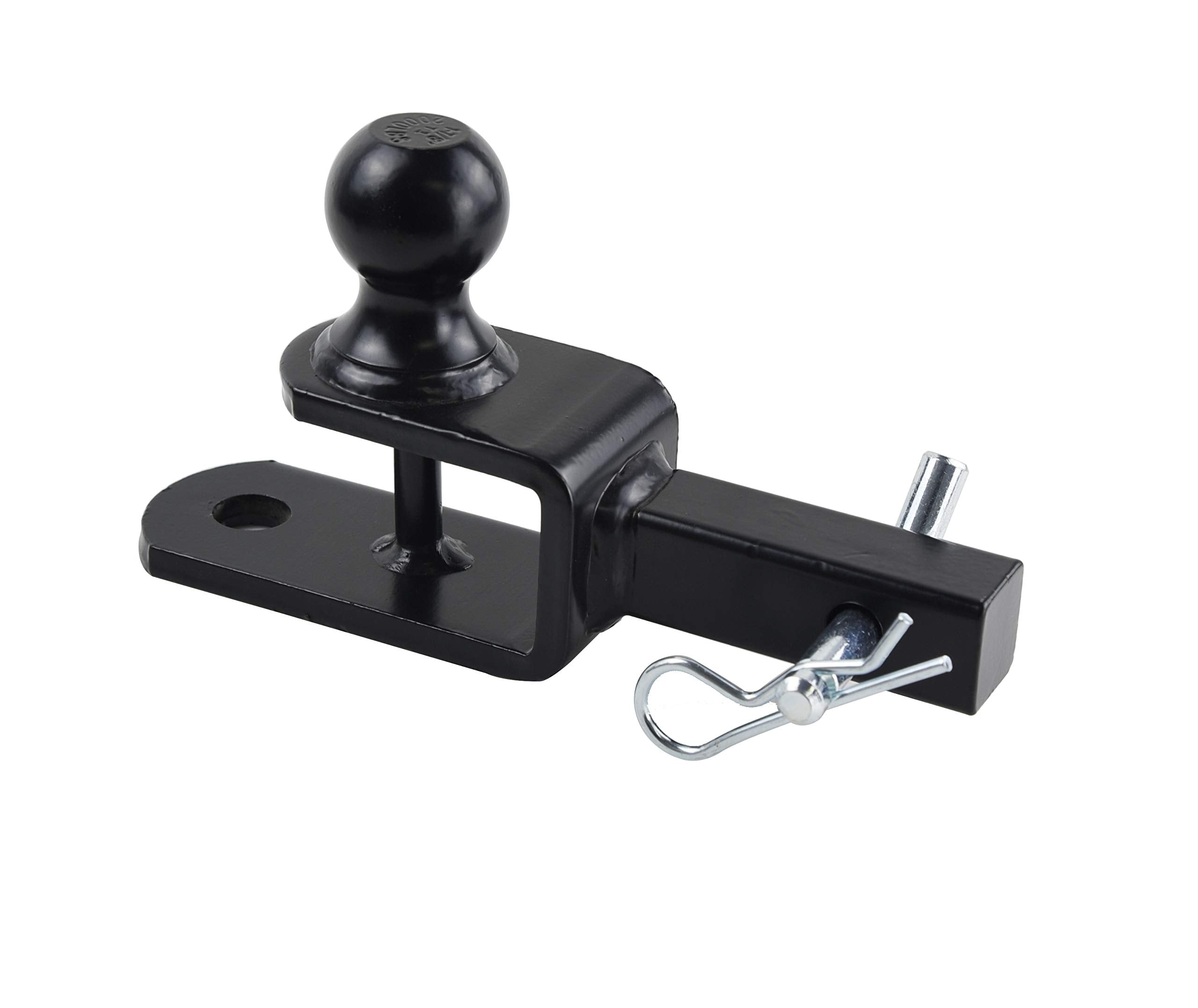 TOPTOW front view mounted in 1-1/4 inch receiver showing compact fit and versatility