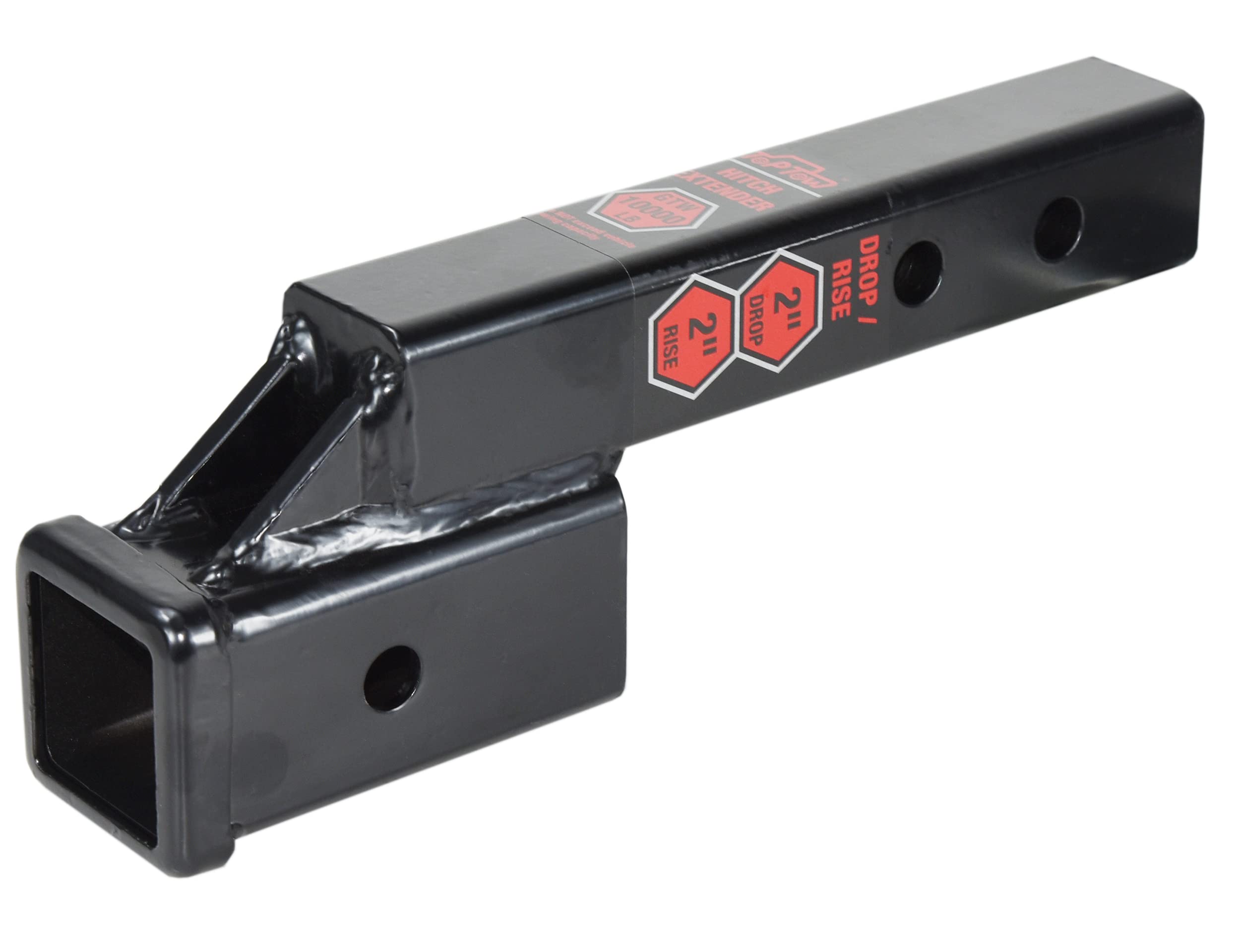 TOPTOW front view of 2-inch receiver extension showing fit and strength