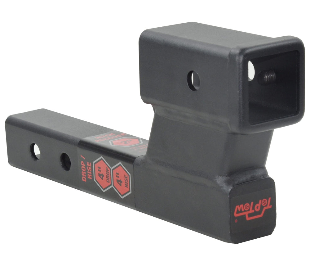 TOPTOW detail of adjustable pin holes offering two extension lengths for clearance