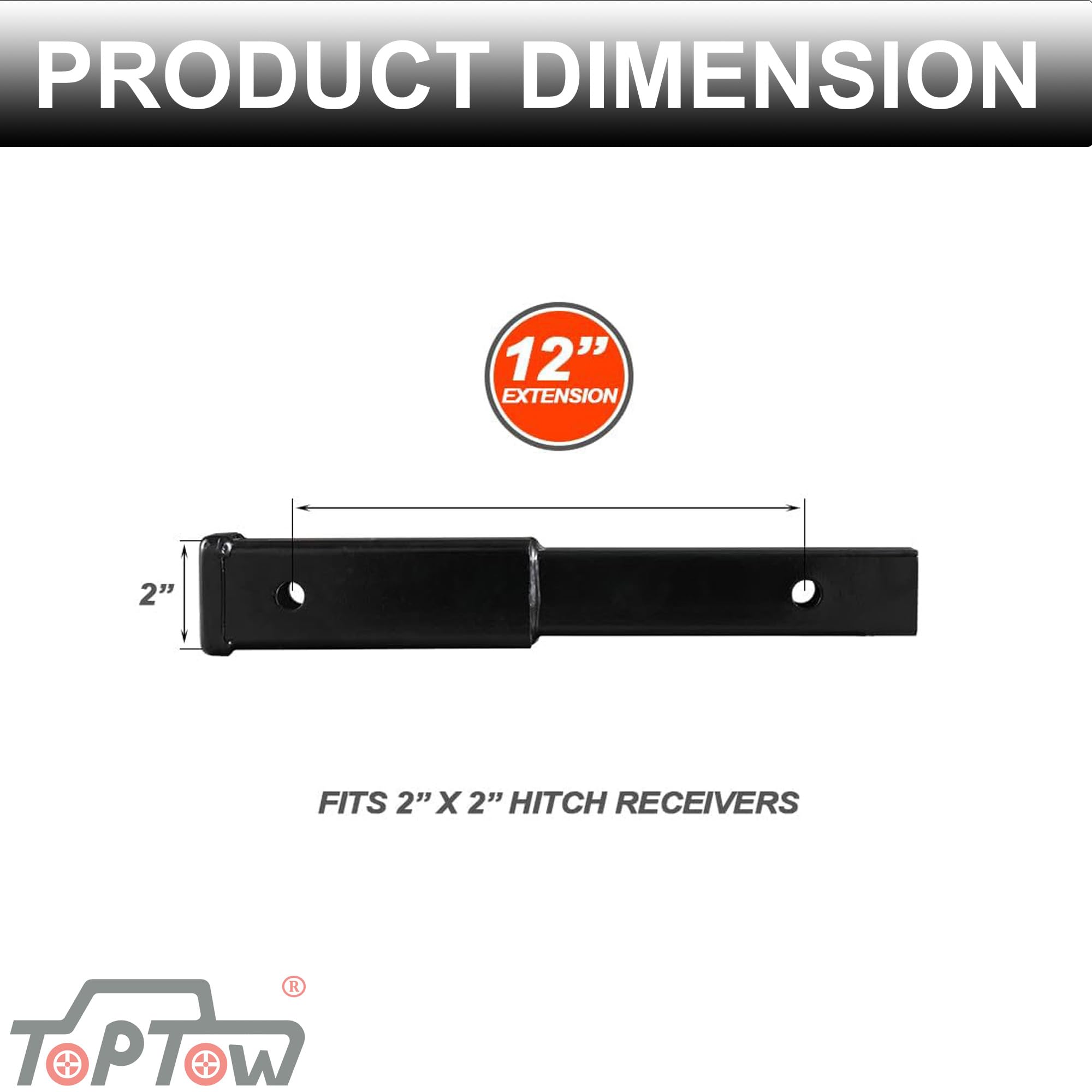TOPTOW 5/8 inch hitch pin and clip detail for fast secure installation benefit