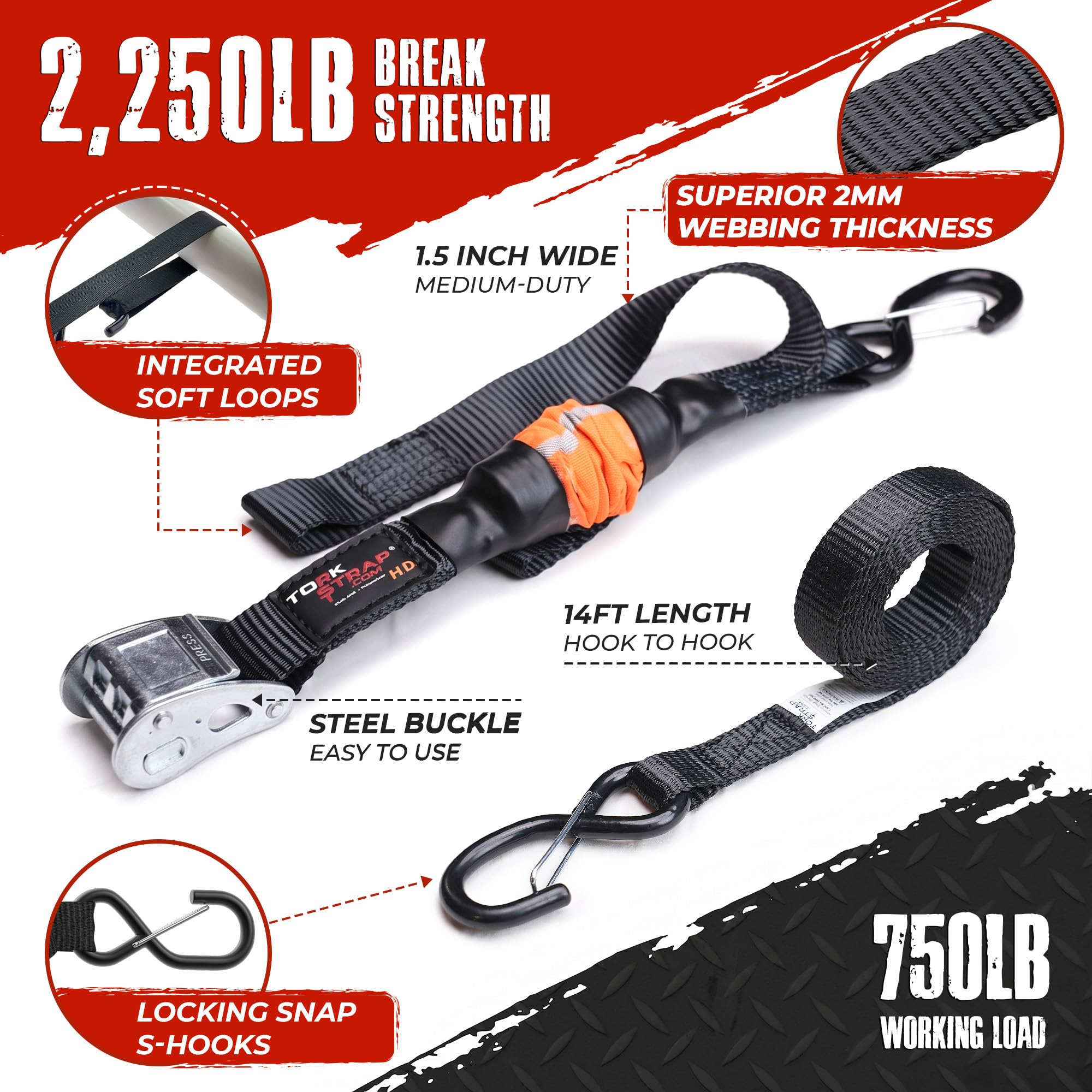 TorkStrap HD750 soft loop protecting bike frame from scratches