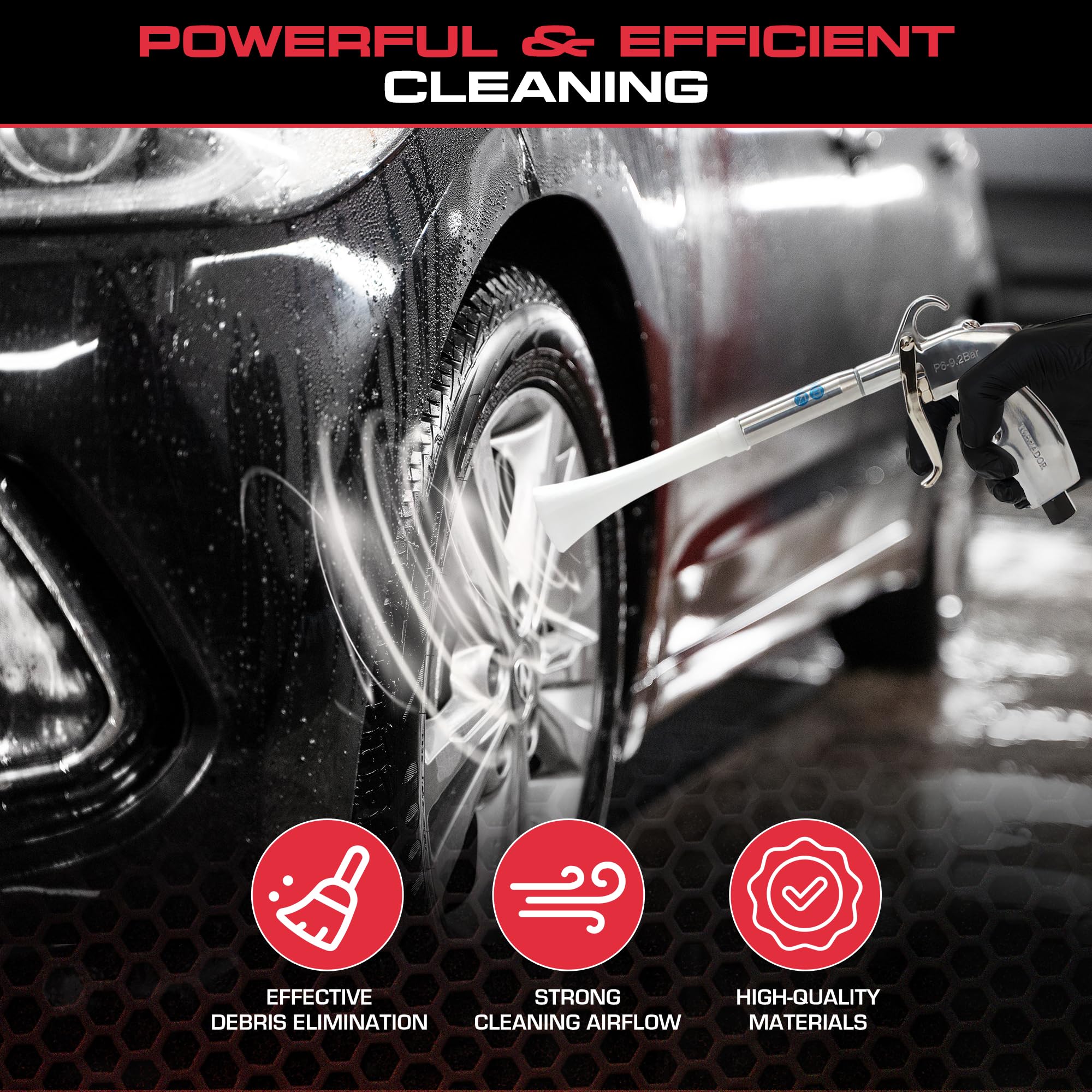 Tornador kit in use during car detailing showing improved cleaning power