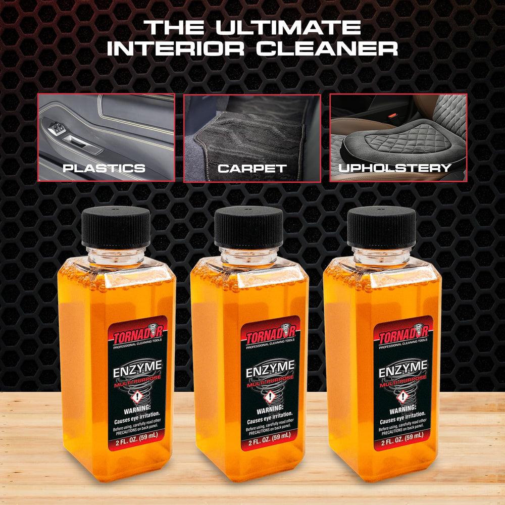 Close-up of Tornador TC-ENZYME bottle label highlighting concentrate strength