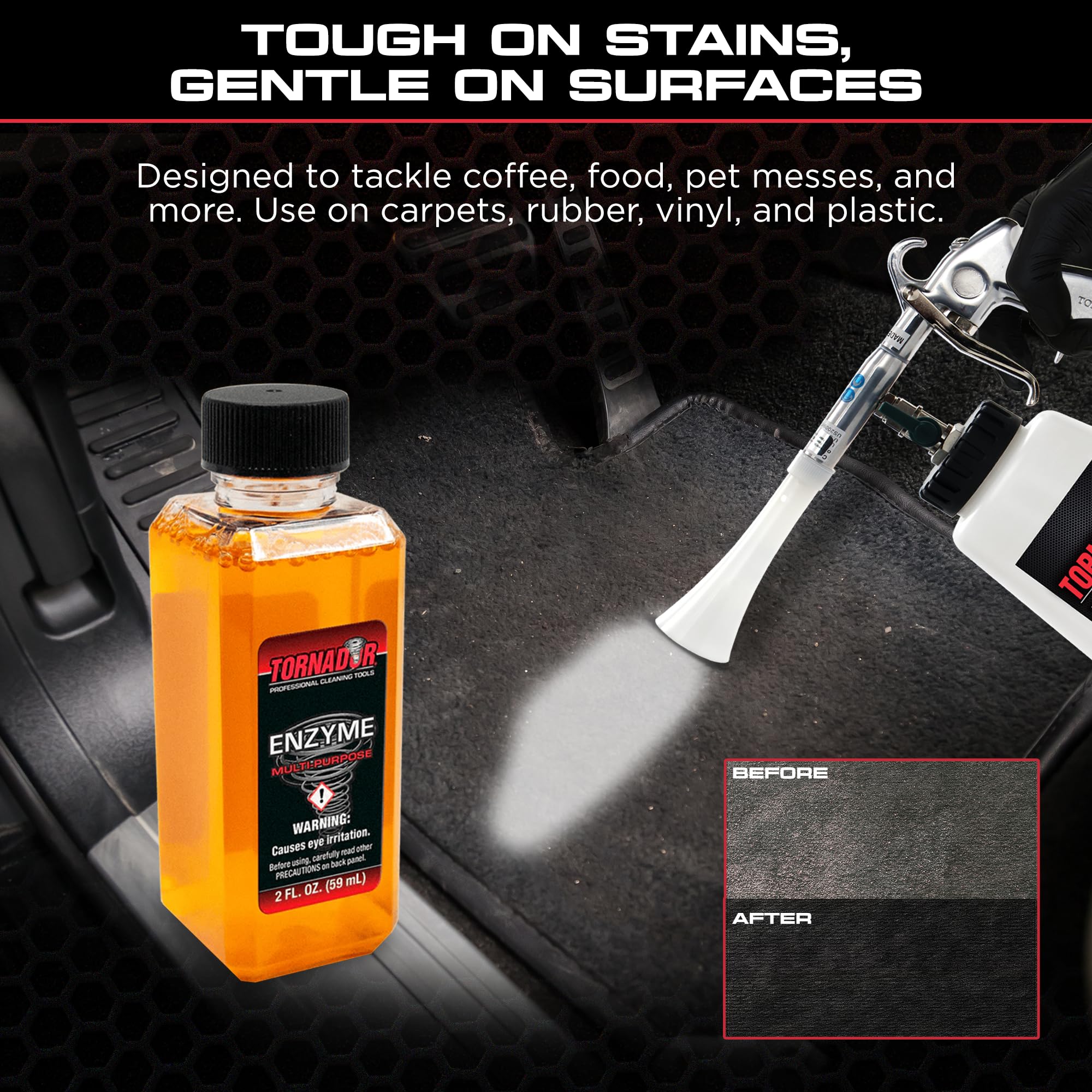 Tornador TC-ENZYME dilution demo with 2oz added to 32oz water for consistent mix