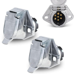 Torque front view of 7-way round socket showing secure connection benefit
