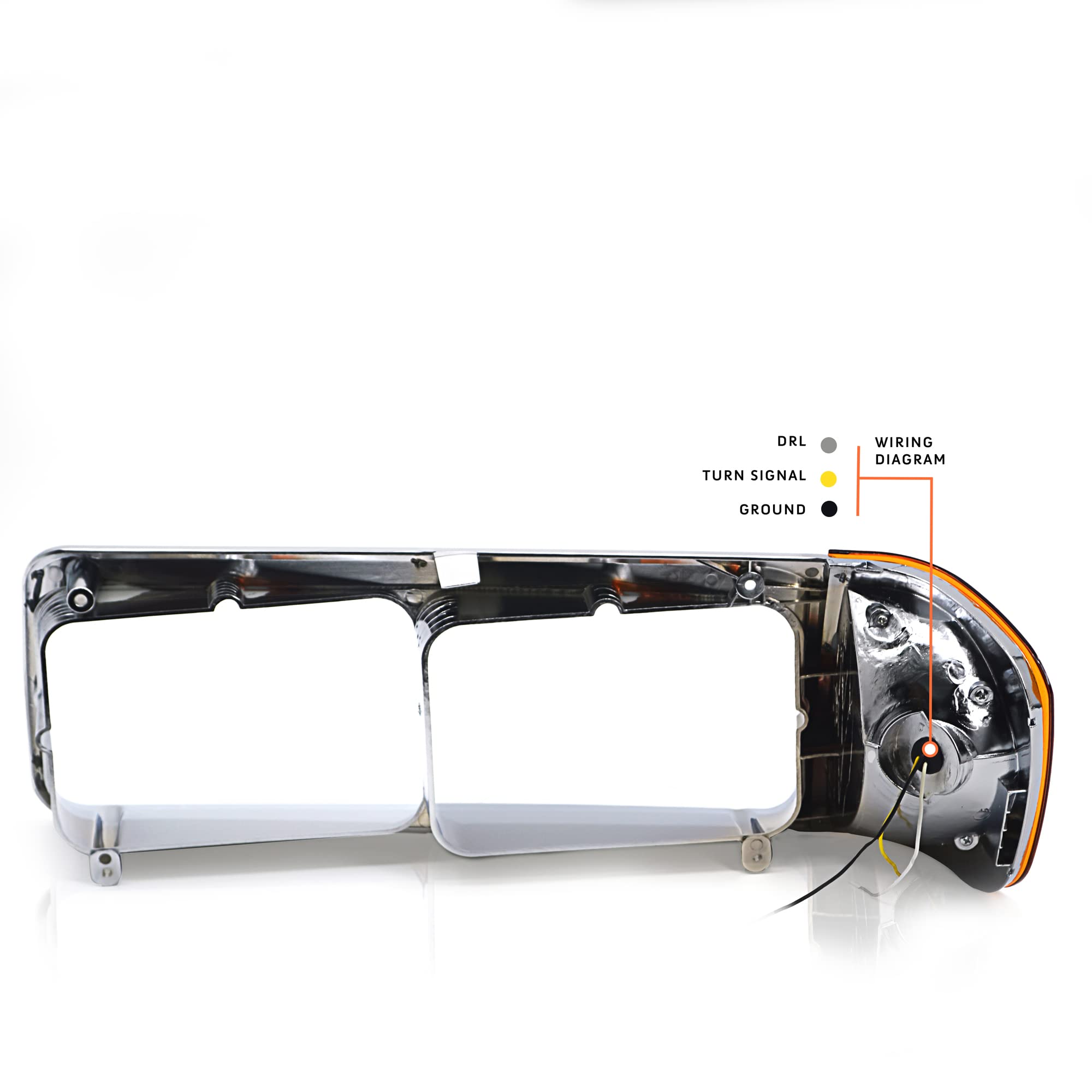 Torque LED turn signal detail, showing amber light and clear visibility benefit