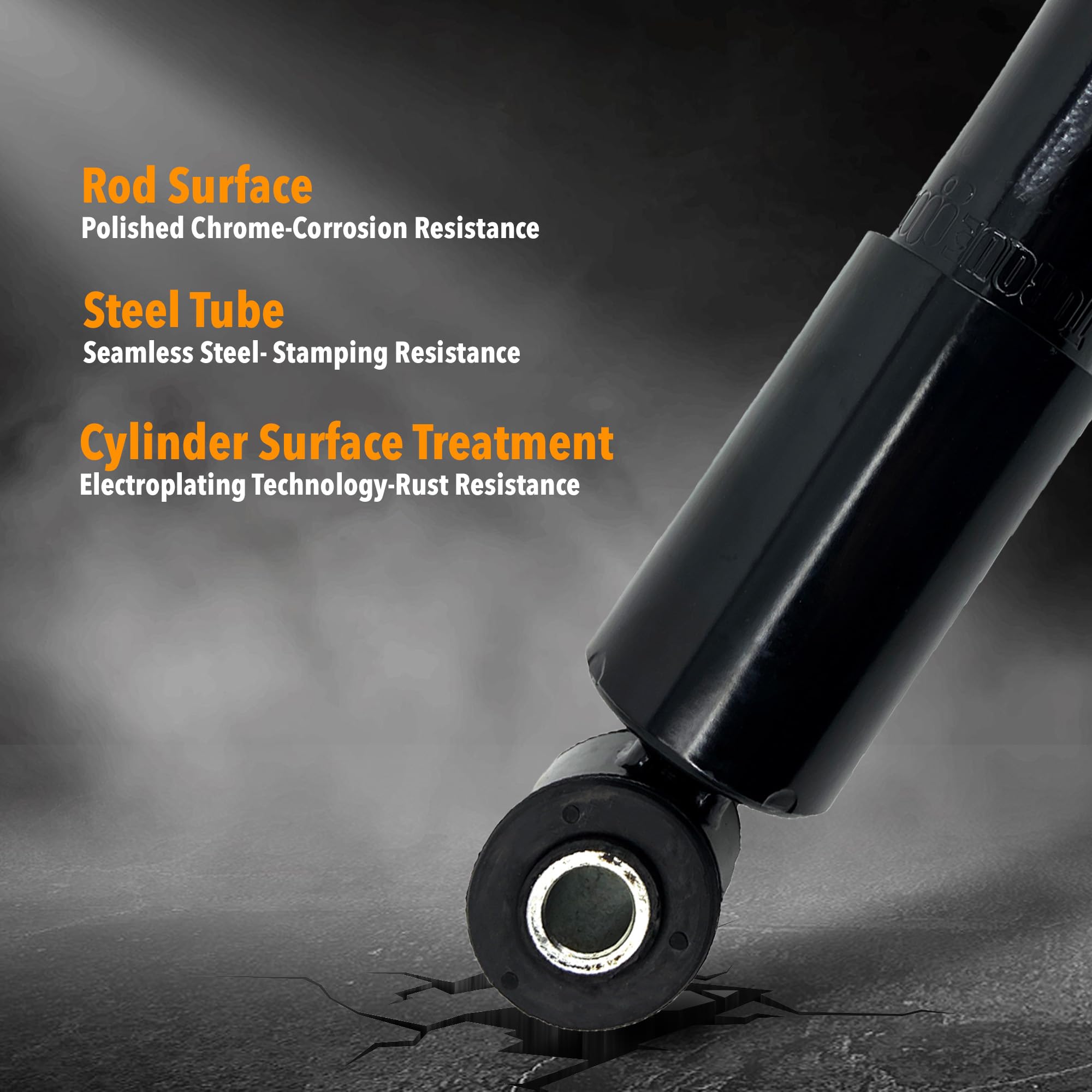 Torque mounting end detail with bushing demonstrating secure attachment and reduced wear