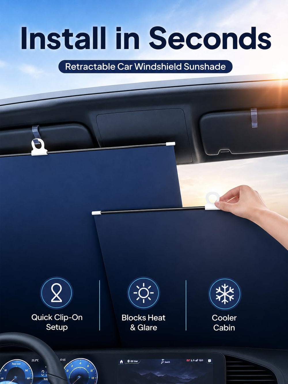 ToughGift suction cup detail demonstrating secure windshield mount and stability