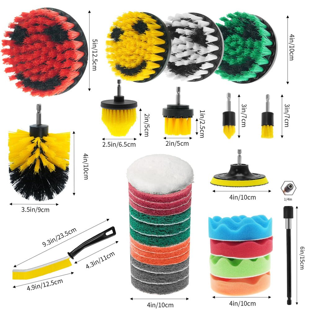 TOWBRUS close-up of nine drill brushes demonstrating durable bristles
