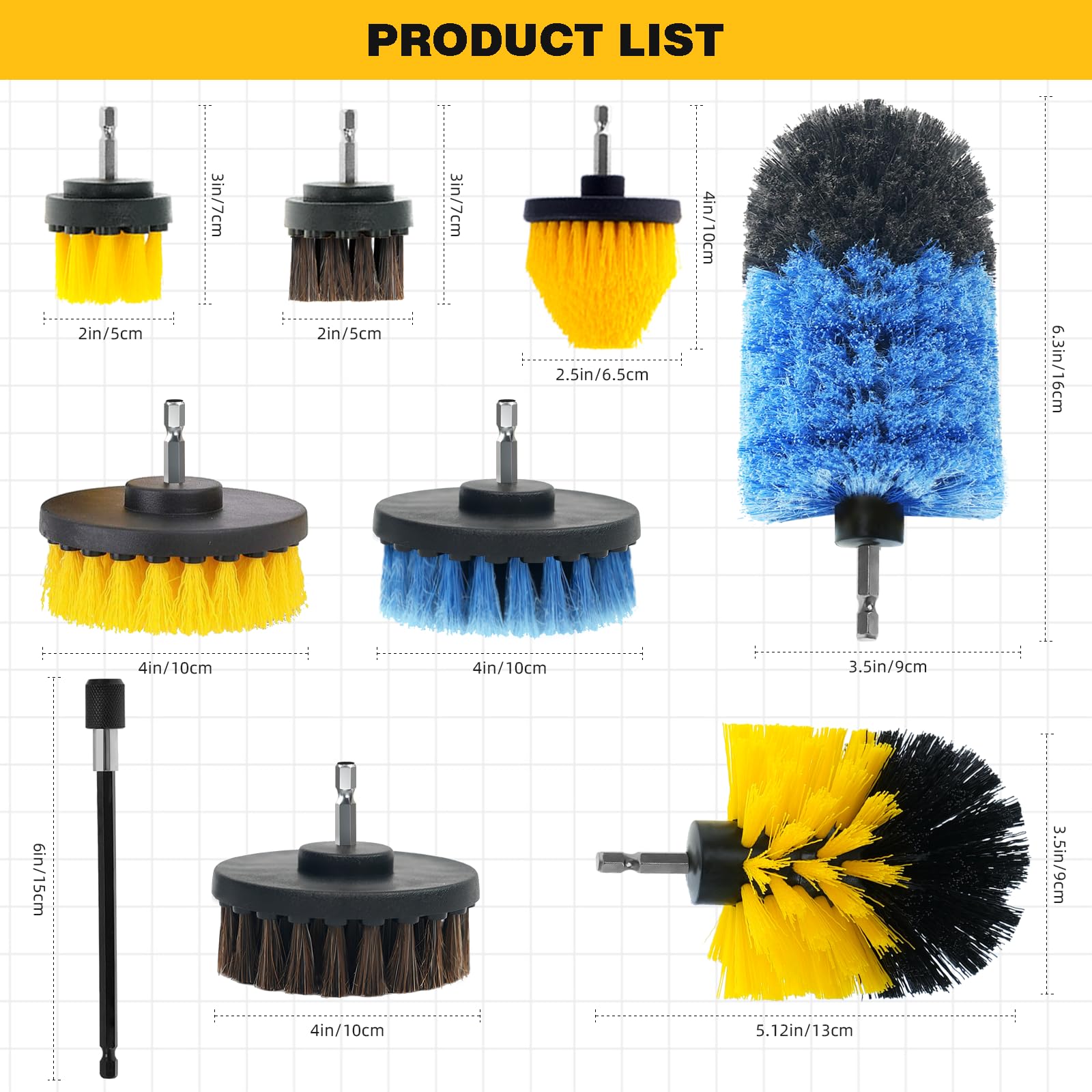TOWBRUS brushes next to a hand for scale shows compact portability