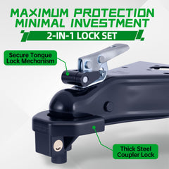 TOWBUBING locking pin close-up showing tamper-resistant detail