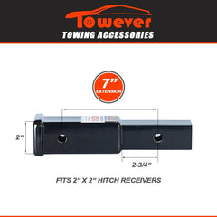 Towever side-by-side length comparison showing seven inch extension advantage