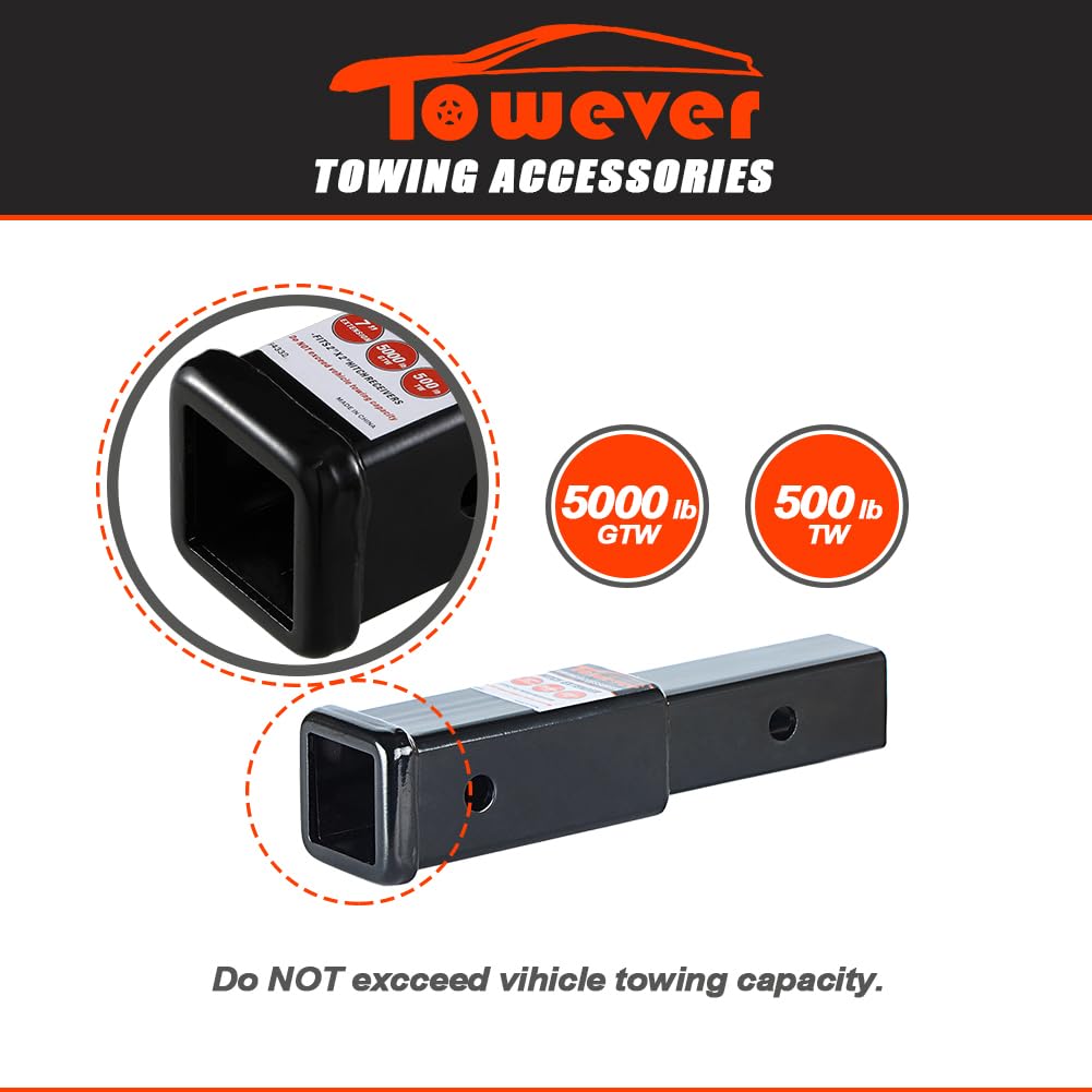 Towever detail of receiver end and bolt hole for secure pin attachment