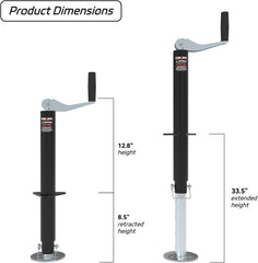 TOWKING detailed view of drop leg with pin holes showing adjustable support benefit