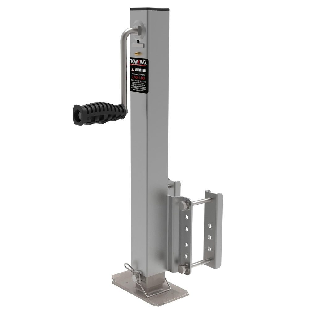 TOWKING front view showing fixed-mount jack and included hardware for secure support