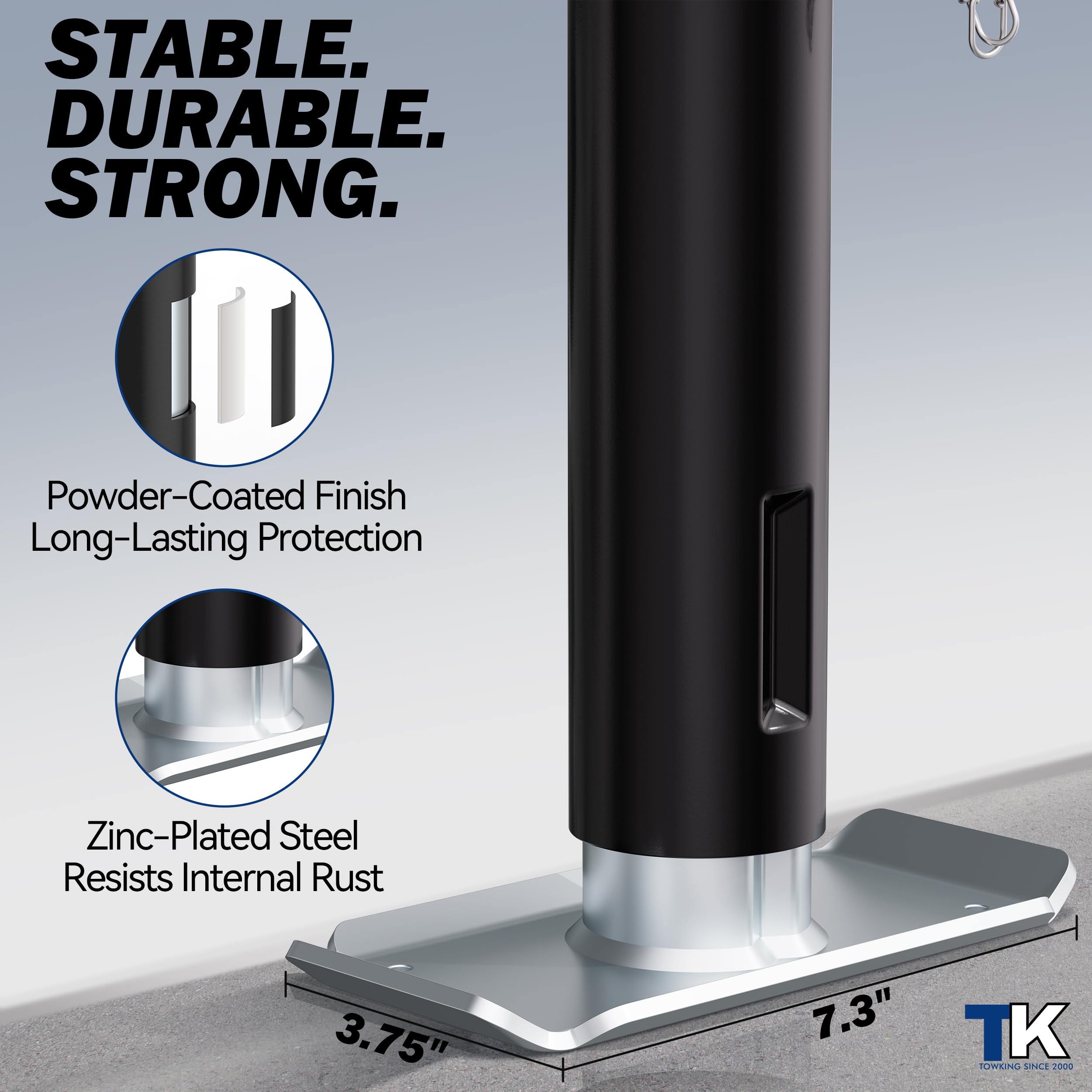 TOWKING powder-coated surface detail showing rust resistance and long-life benefit