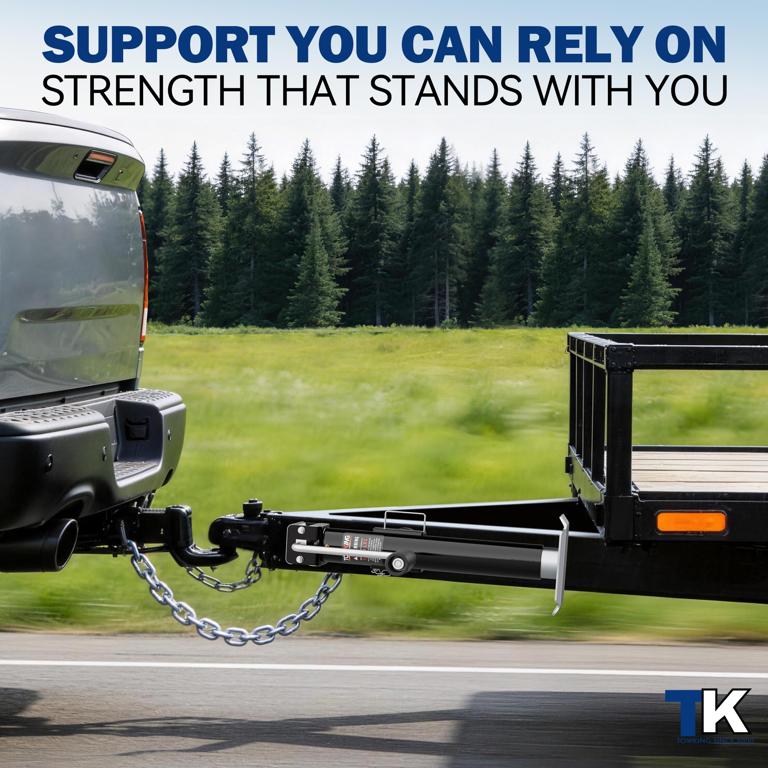 TOWKING pull-pin locking mechanism close-up showing secure lock for transport benefit