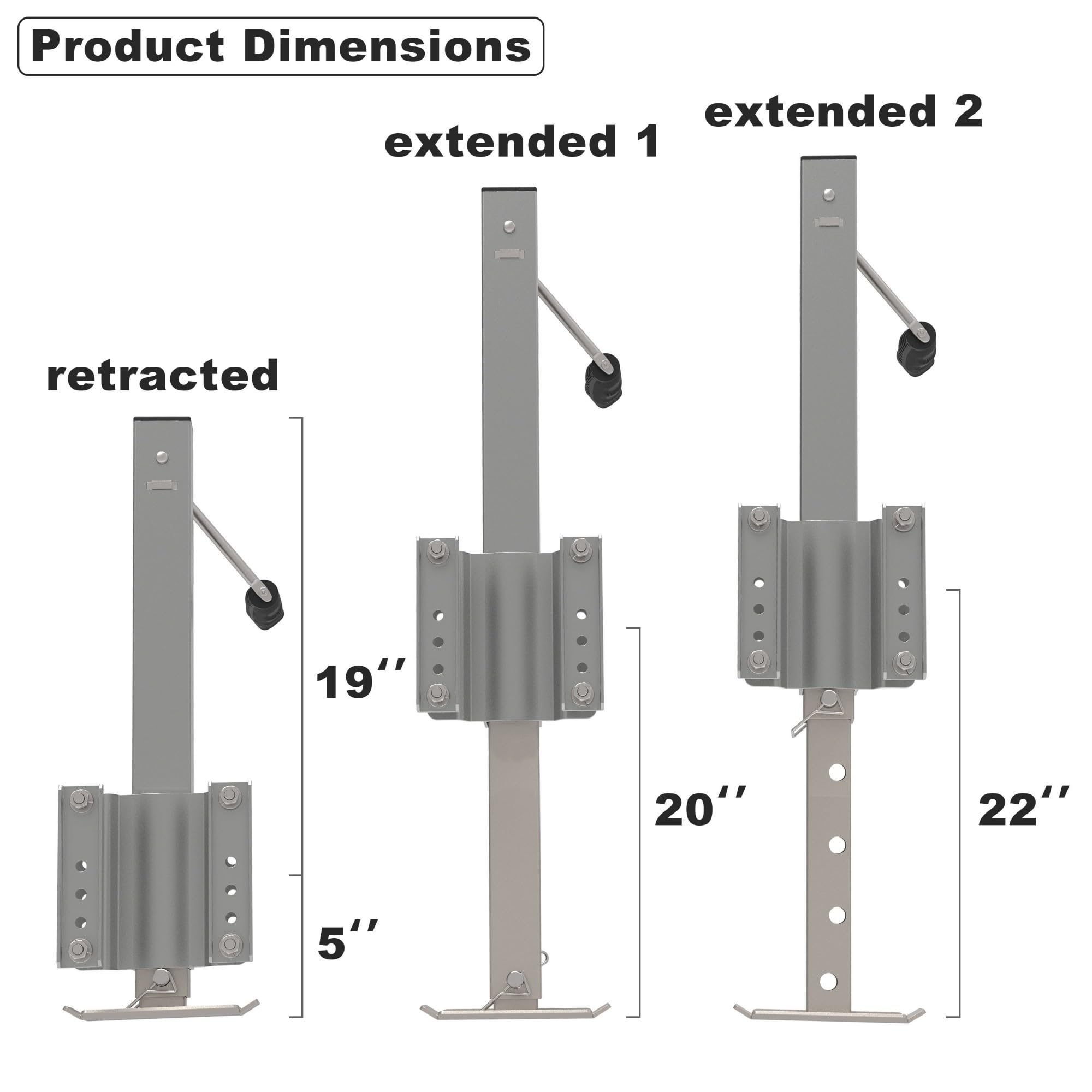 TOWKING side view retracted highlighting compact 5-inch stored height benefit