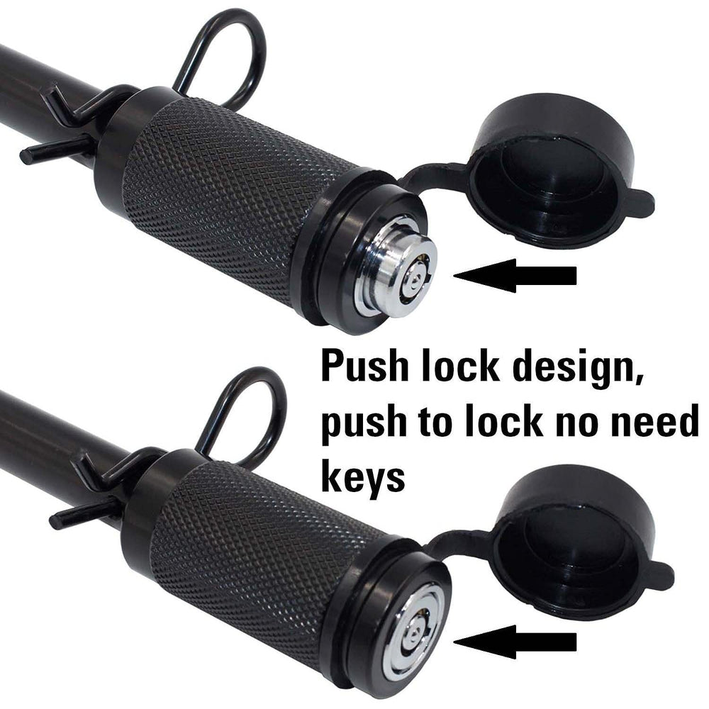 TowWorks hitch lock installed in adjustable channel hitch showing secure attachment
