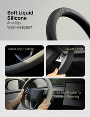 TPARTS steering wheel in use demonstrating improved grip while driving
