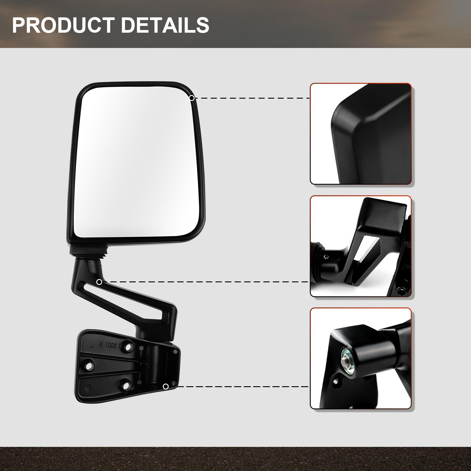 Tqc-bakalar mirror glass reflecting road scene to show clear visibility and durable glass
