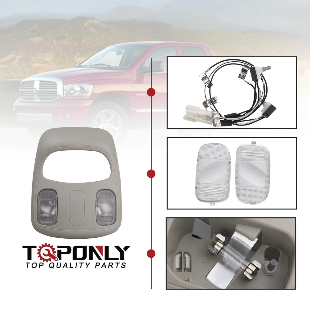 TQPONLY installed in Dodge Ram interior demonstrating correct fit and improved cabin lighting