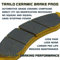 Traild brake pad installed on front caliper providing reliable stopping