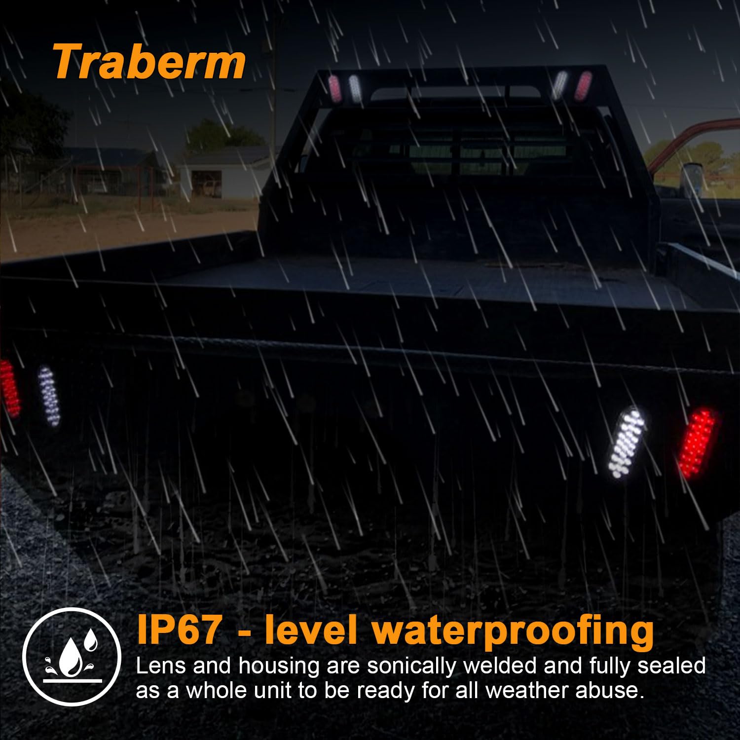 Traberm tail lights installed on trailer demonstrating clear brake signaling