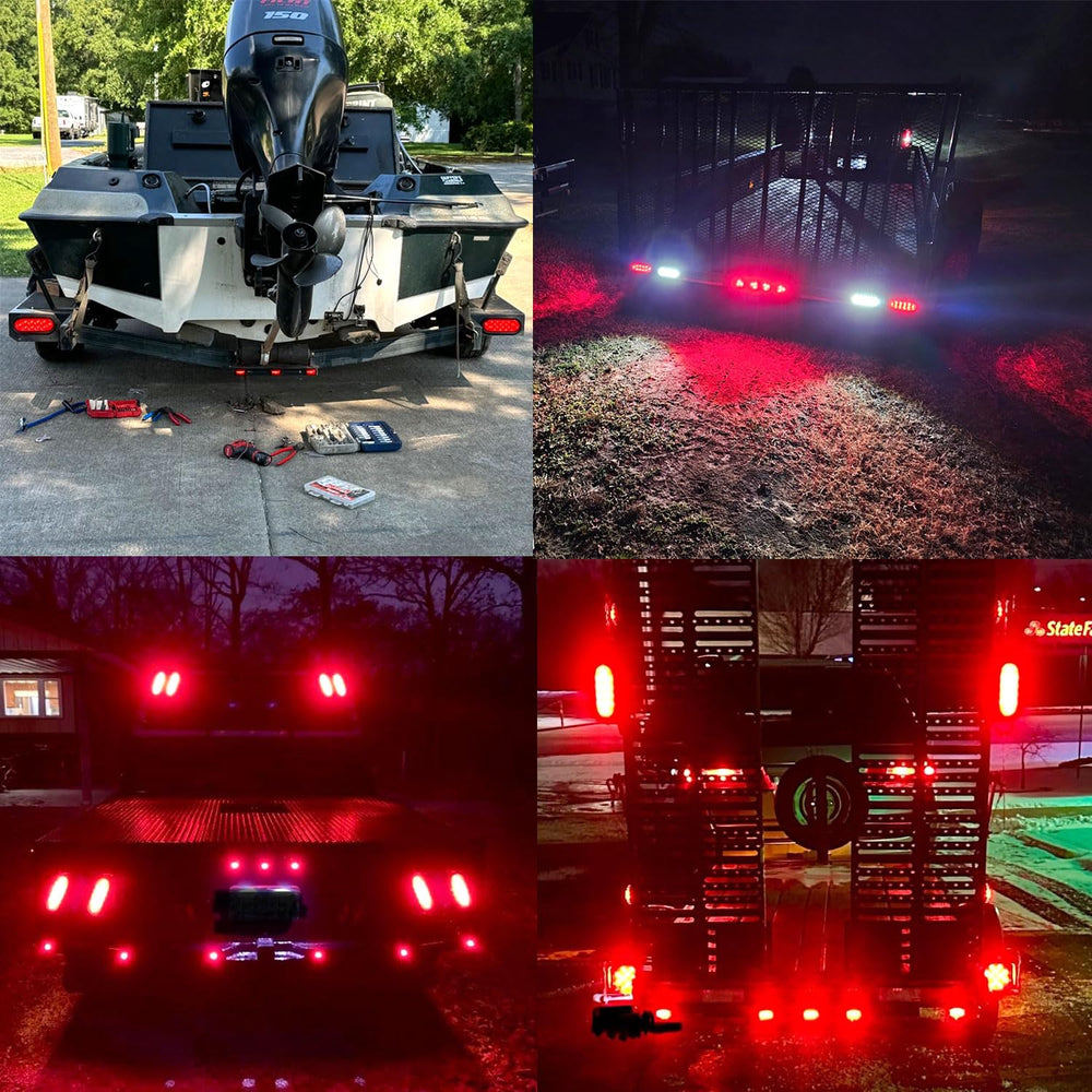 Traberm tail light beside ruler illustrating compact 6 inch size advantage