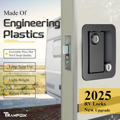 TrampgiK side profile mounted in camper door demonstrating compactness