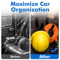 Travel Depot hook holding hard hat and safety vest for organized storage