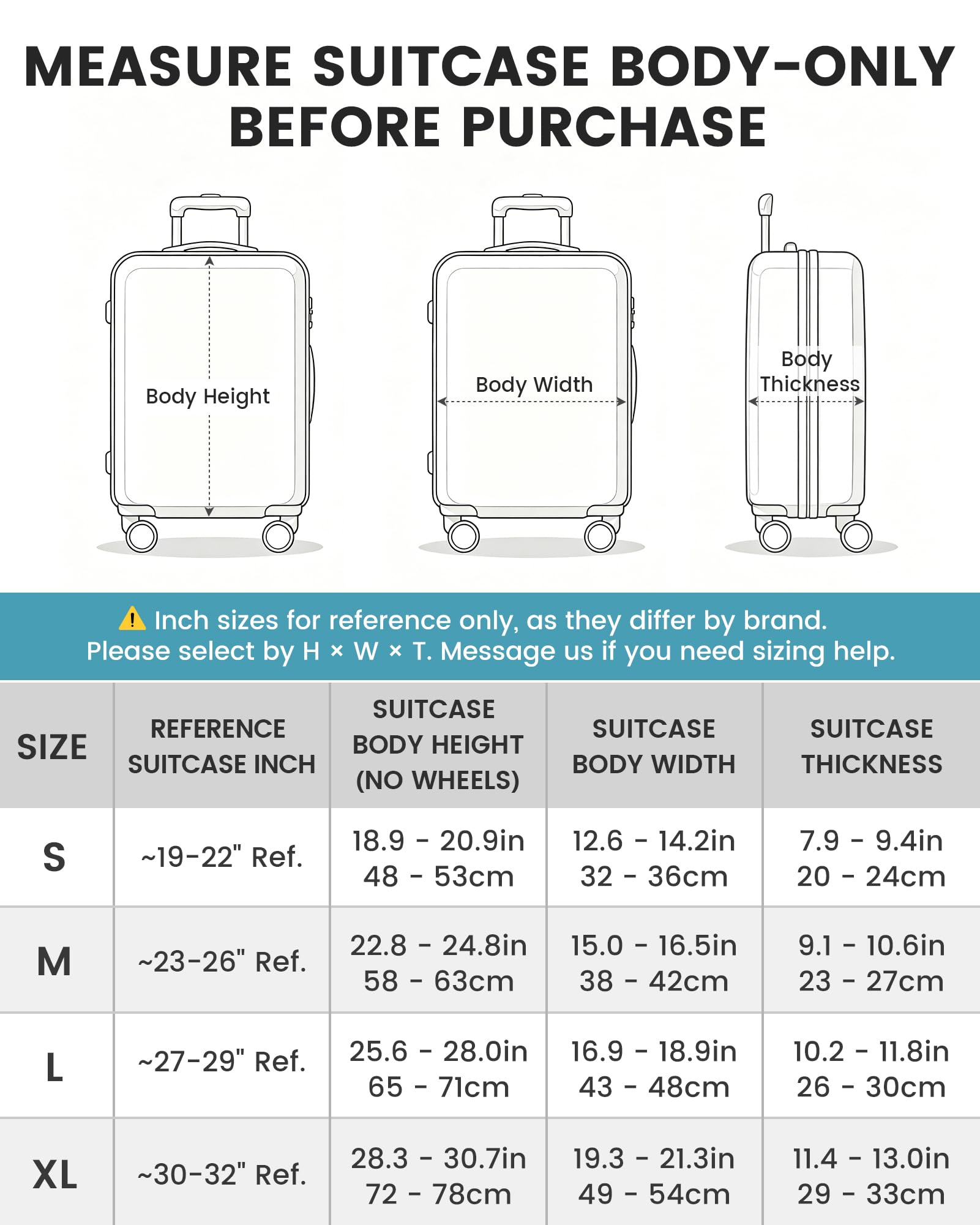 TRAVELKIN bottom zipper and elastic buckle detail keeping cover fixed without jamming wheels