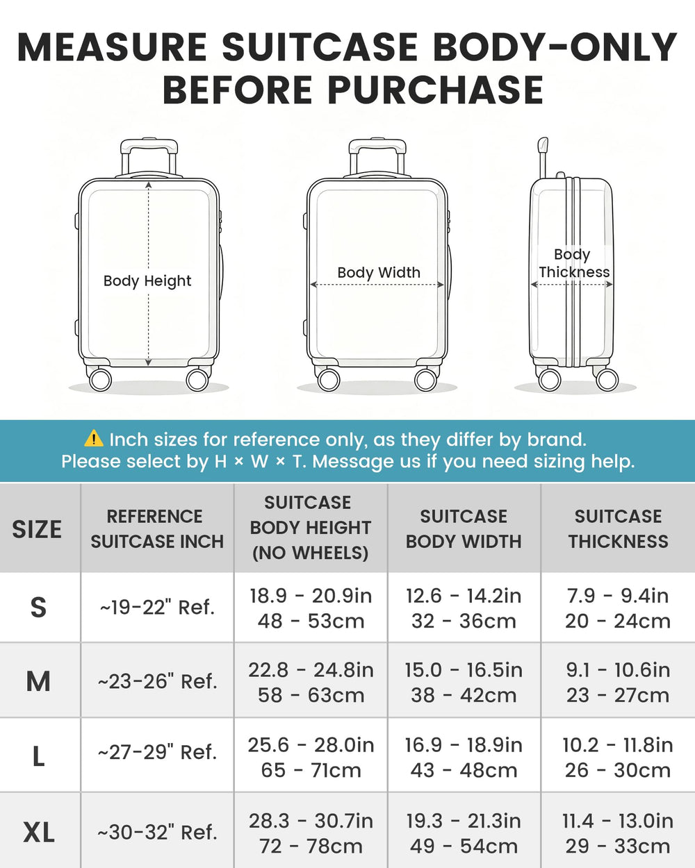 TRAVELKIN bottom zipper and elastic buckle detail keeping cover fixed without jamming wheels