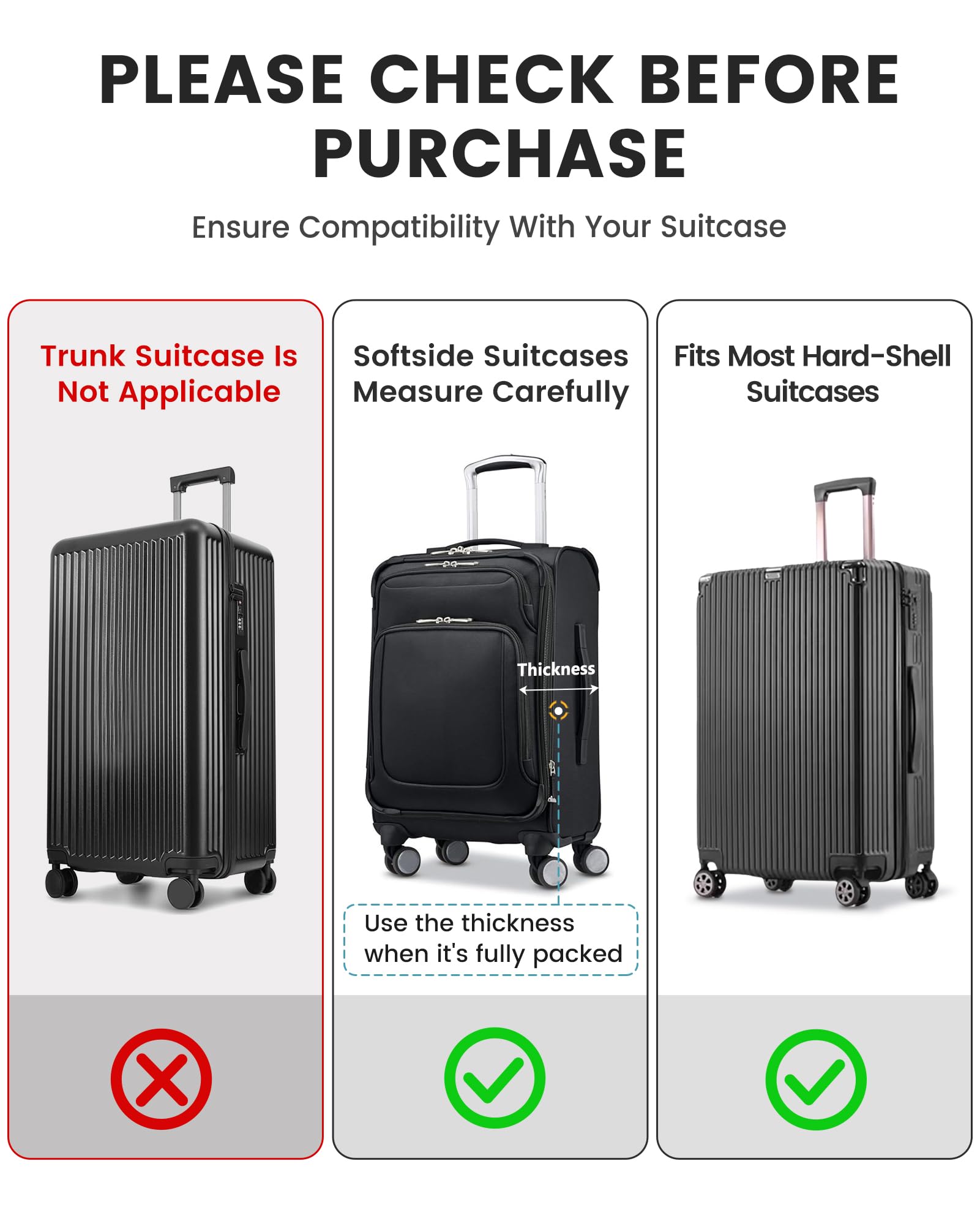 TRAVELKIN thickened polyester side panel providing elastic fit and strength