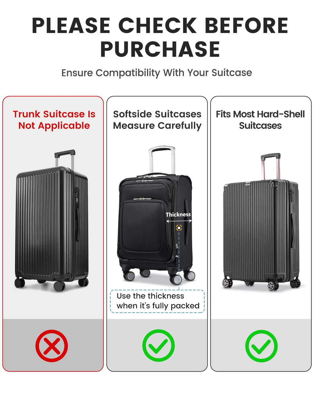 TRAVELKIN thickened polyester side panel providing elastic fit and strength