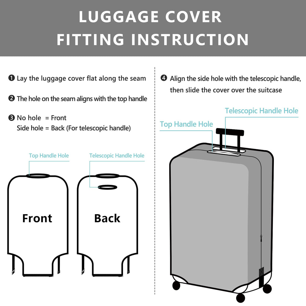 TRAVELKIN covered suitcase rolling smoothly to show wheel access and mobility benefit