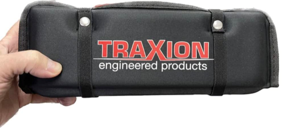 Traxion Versa Mat Mini close-up of double-stitched fabric and foam edge for durability benefit
