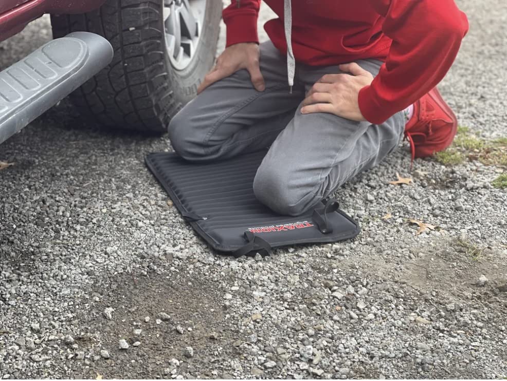 Traxion Versa Mat Mini rolled and secured with elastic band for easy transport benefit