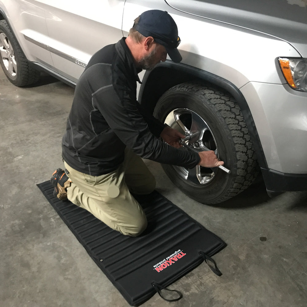 Traxion VersaMat heavy-duty canvas close-up showing abrasion resistance benefit