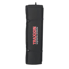 Traxion VersaMat rolled storage demonstrating compact 25 by 6 inch portability