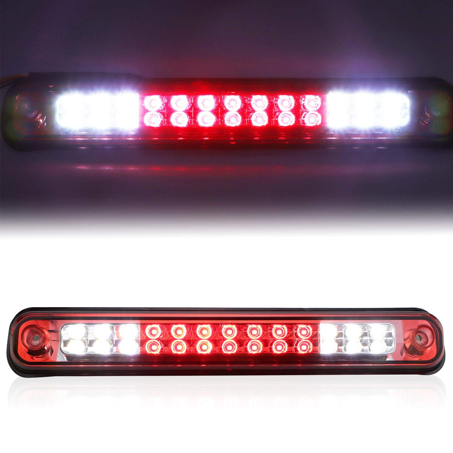 Tresound front view chrome red lens showing bright signal and classic styling